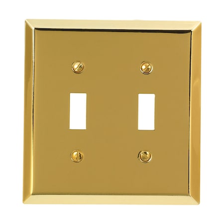 Amerelle Wall Plate, Number of Gangs: 2 Steel, Polished Brass Finish, Brass 163TTBR